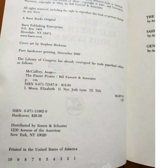 Planet Pirates Anne McCaffrey Hardcover 1st Edition Book - Picture 4 of 5